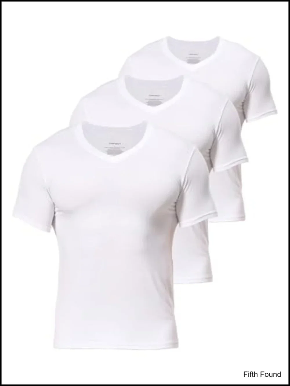 Men's 3-Pack V-Neck Undershirts - Stretchy Moisture Wicking Tees